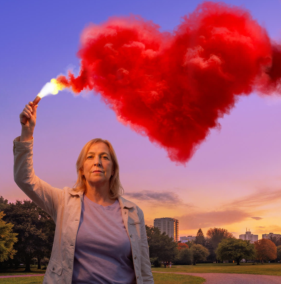 Person with flare